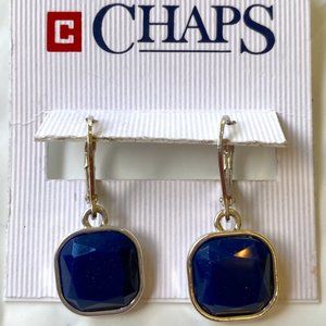 CHAPS Ralph Lauren Silver & Blue Drop Earrings